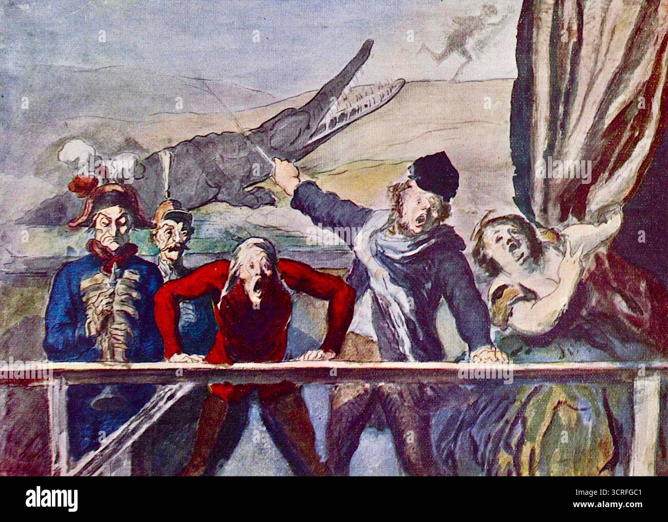 Honoré Daumier - le Sideshow - 1865 Banque D'Images