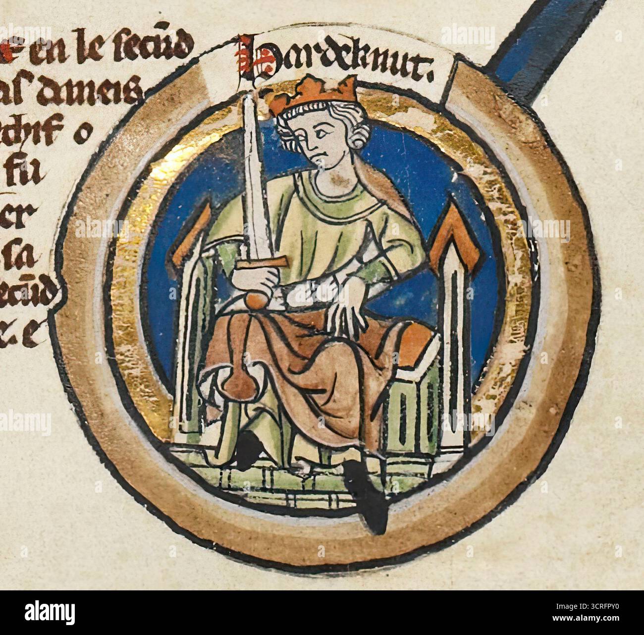 Harthacnut (c. 1018 – 8 juin 1042), traditionnellement connu sous le nom de Hardicanute et parfois appelé Canute III, était roi de Danemark de 1035 à 1042 et roi d'Angleterre de 1040 à 1042 Banque D'Images