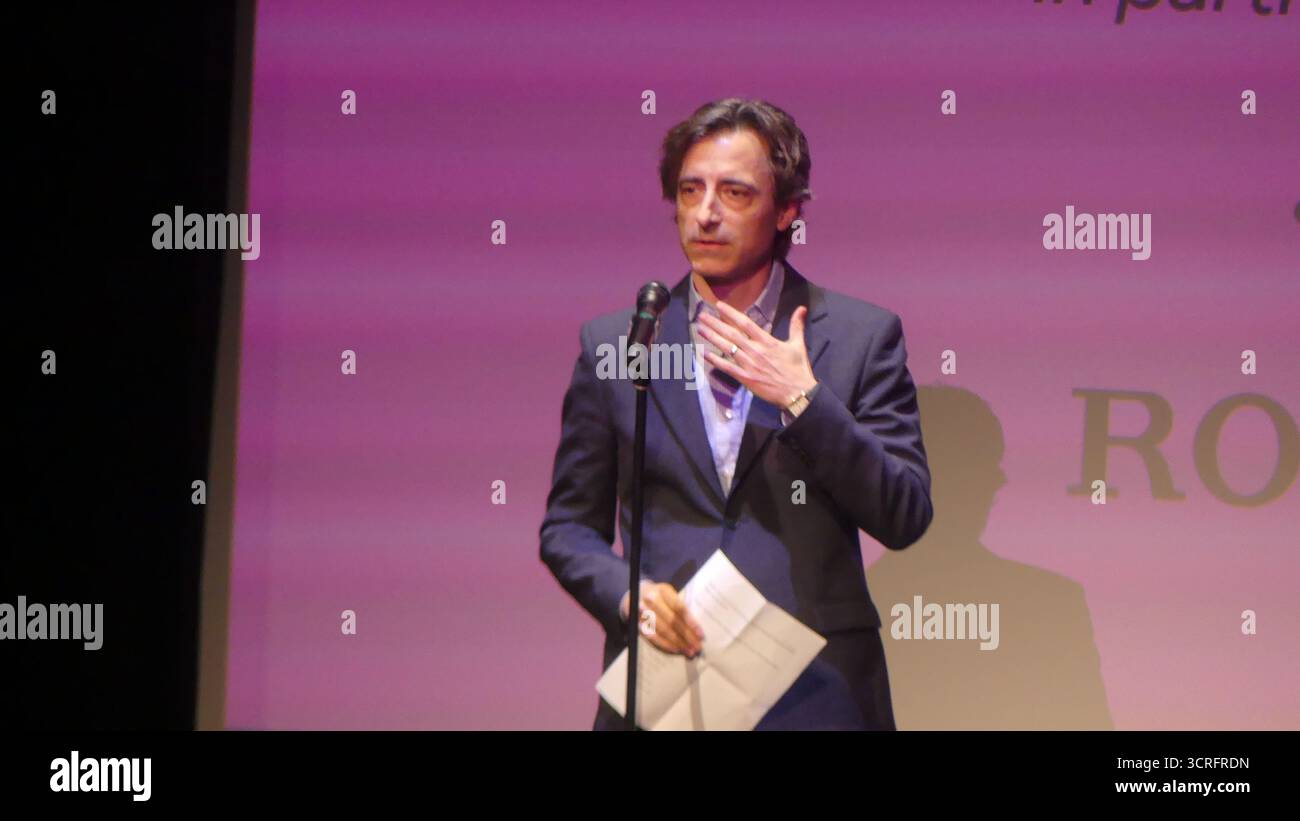 NYFF63, film Society of Lincoln Center, Alice Tully Hall, 1941 Broadway at W 65th, New York, NY USA. 30 septembre 2025. Suivant le prémere de son dernier film « Jay Kelly » au 63ème Festival du film de New York, le réalisateur Noah Baumbach est rejoint lors d’une séance de questions-Réponses par les acteurs George Clooney, Laura Dern, Bill Crudup, Riley Keough, Grace Edwards, Stacy Keach, Patrick Wilson, Jim Broadbent et Eve Hewson. Crédit : ©Julia Mineeva/EGBN News/Alamy Live News Banque D'Images