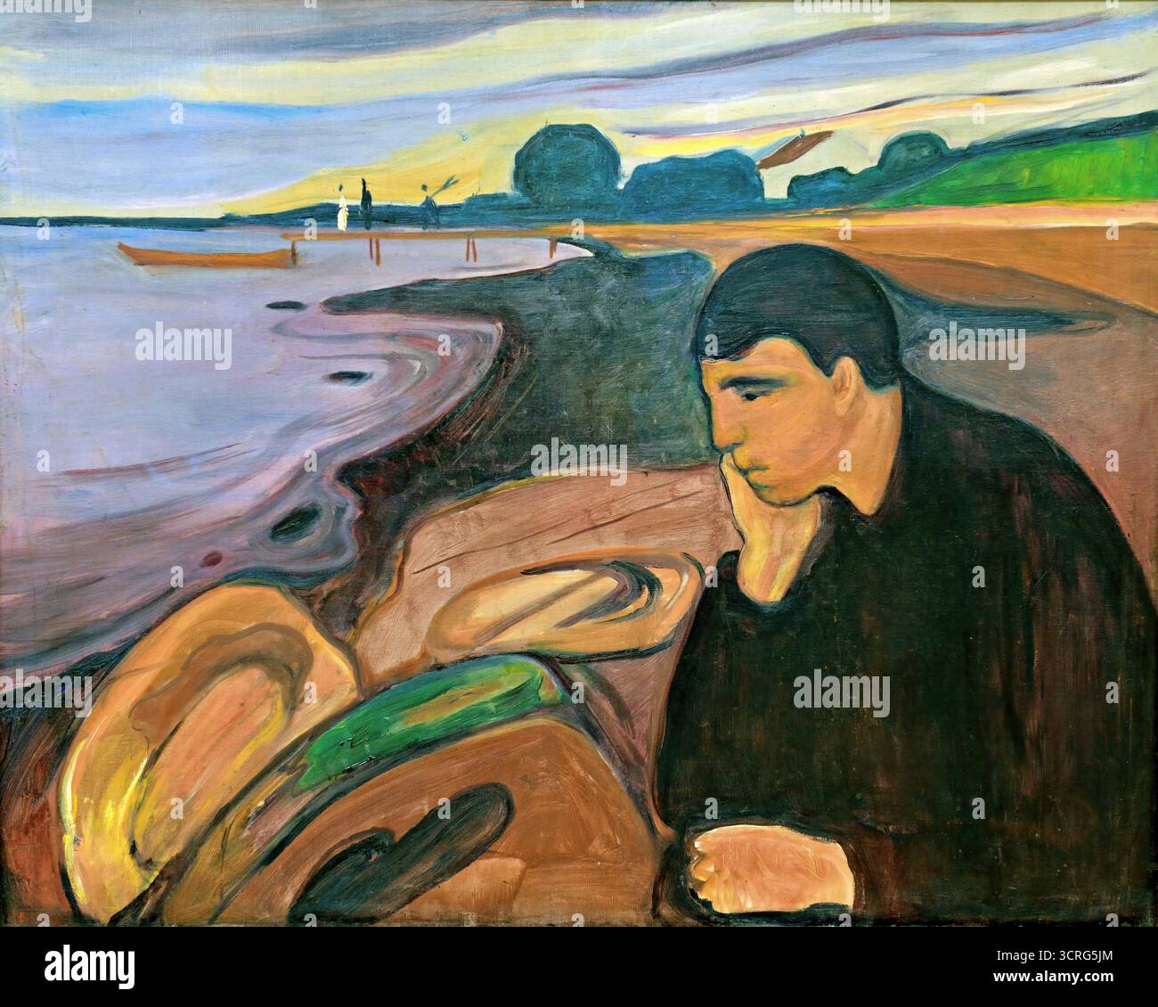 Melancholy (1891-96) d'Edvard Munch. Illustration de Vecteur