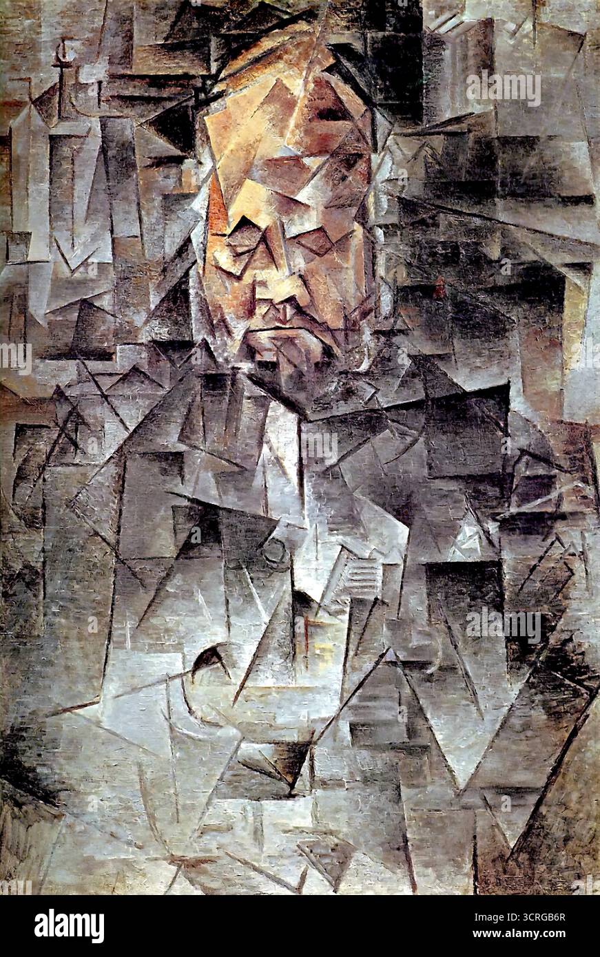Pablo Picasso, « Portrait d’Ambroise Vollard (Portrait de Ambroise Vollard) », 1910 huile sur toile, Portrait de cubisme analytique du marchand d’art Ambroise Illustration de Vecteur
