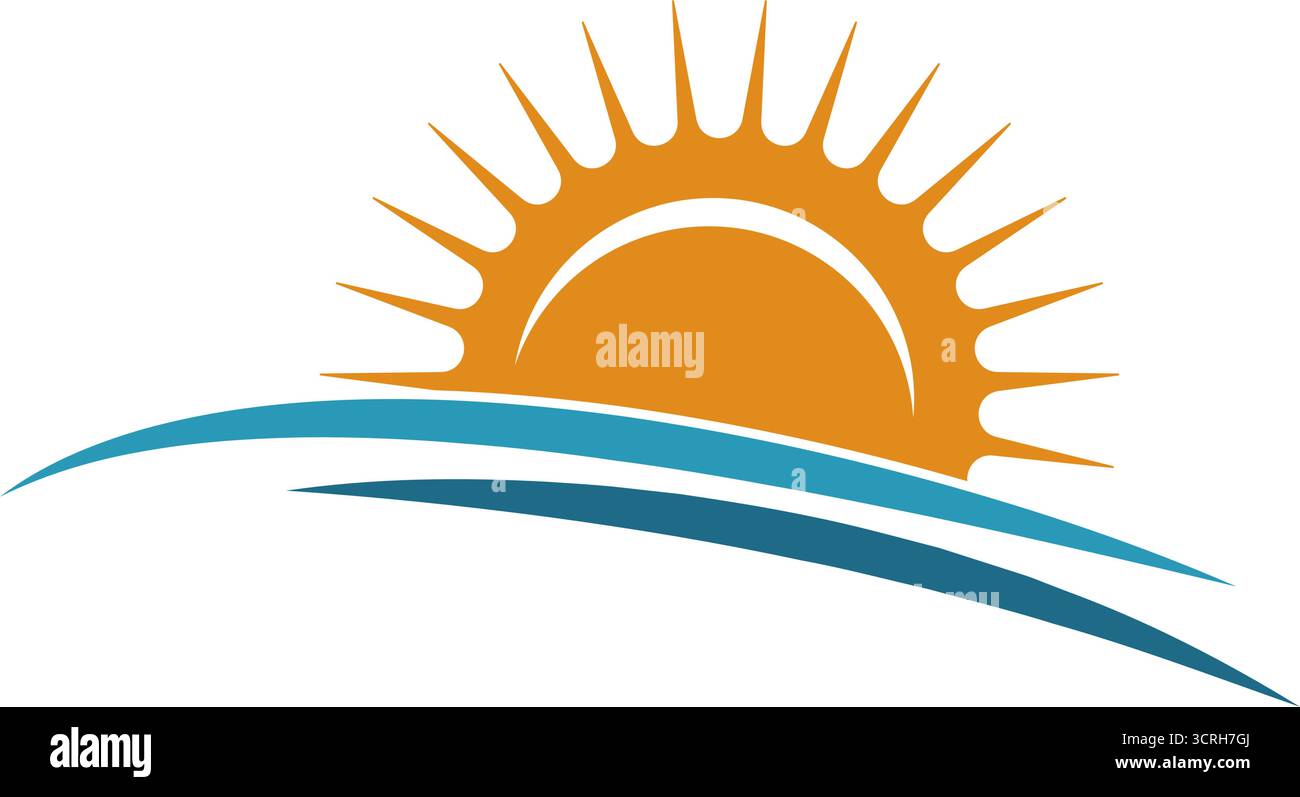 Conception d'illustration d'icône de logo Sun Illustration de Vecteur