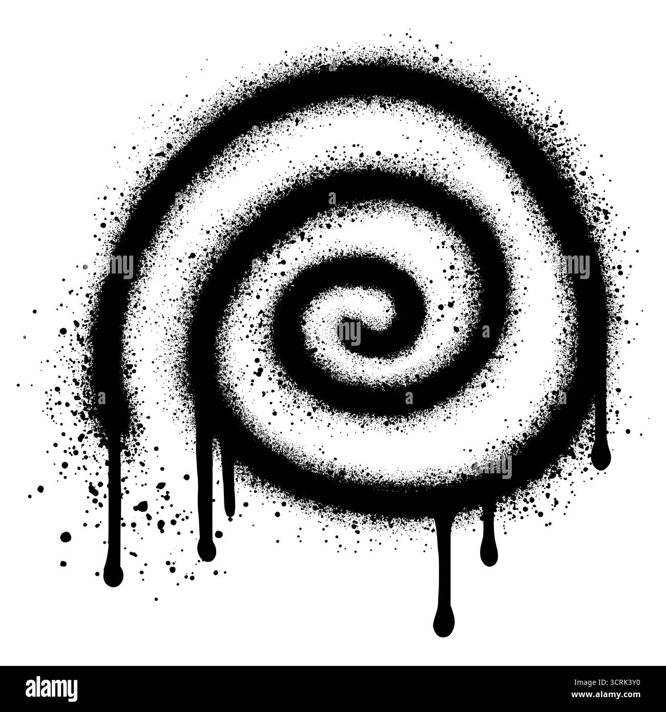 Graffiti tourbillons, boucles et volutes. Lignes incurvées et tordues sales. Pinceau à encre chaotique gribouillettes décoratives. Illustration de Vecteur