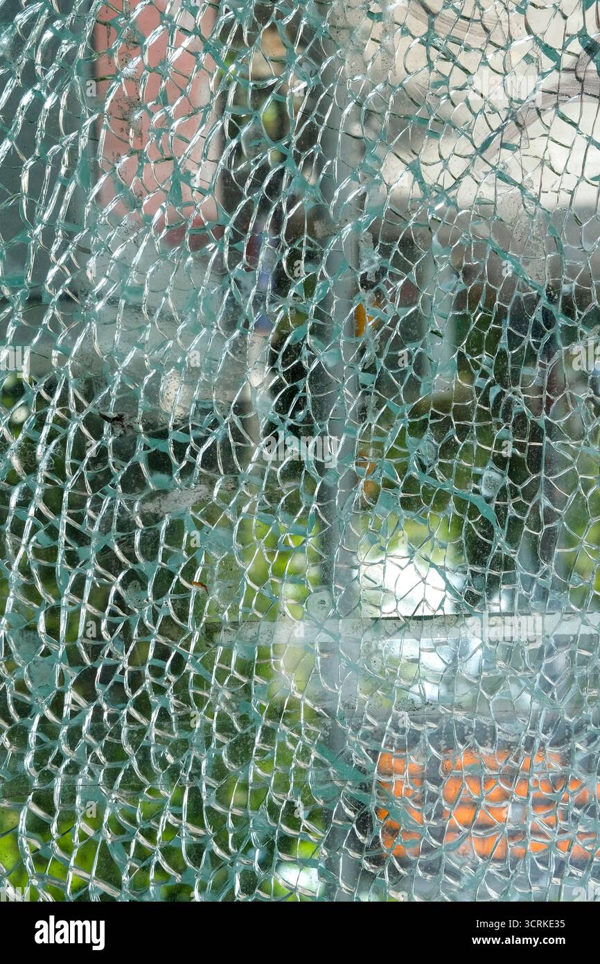 Motif de verre de sécurité cassé Banque D'Images