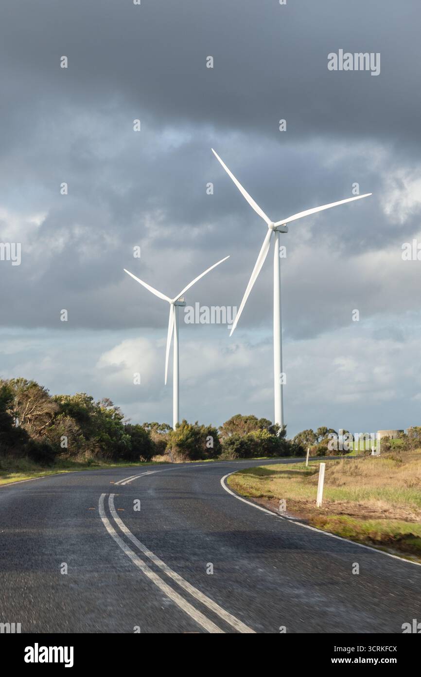 Parc éolien (éoliennes) à Victoria, Australie. Banque D'Images