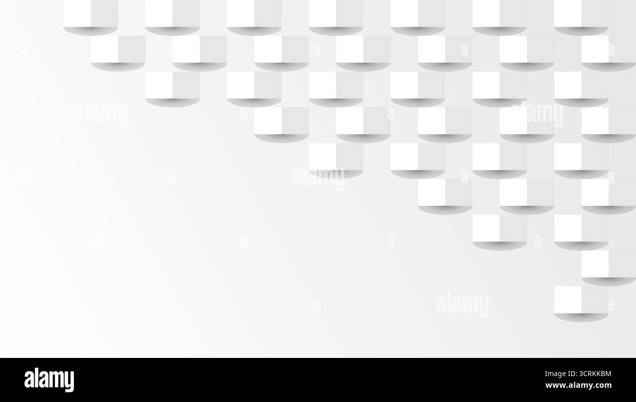 Fond blanc abstrait avec des formes rectangulaires 3D et des ombres douces, idéal pour le design moderne et les présentations, illustration vectorielle Illustration de Vecteur