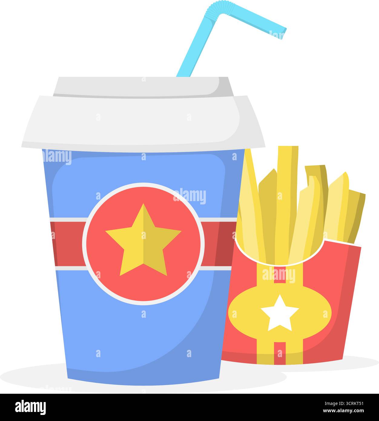 boissons gazeuses et frites, menus de restauration rapide Illustration de Vecteur