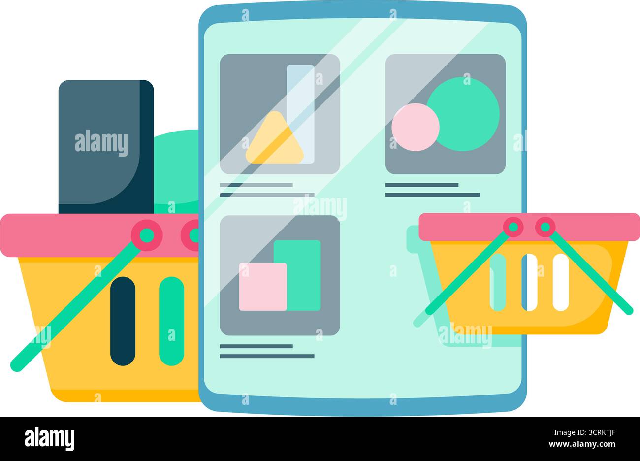 achats en ligne via smartphone et internet Illustration de Vecteur