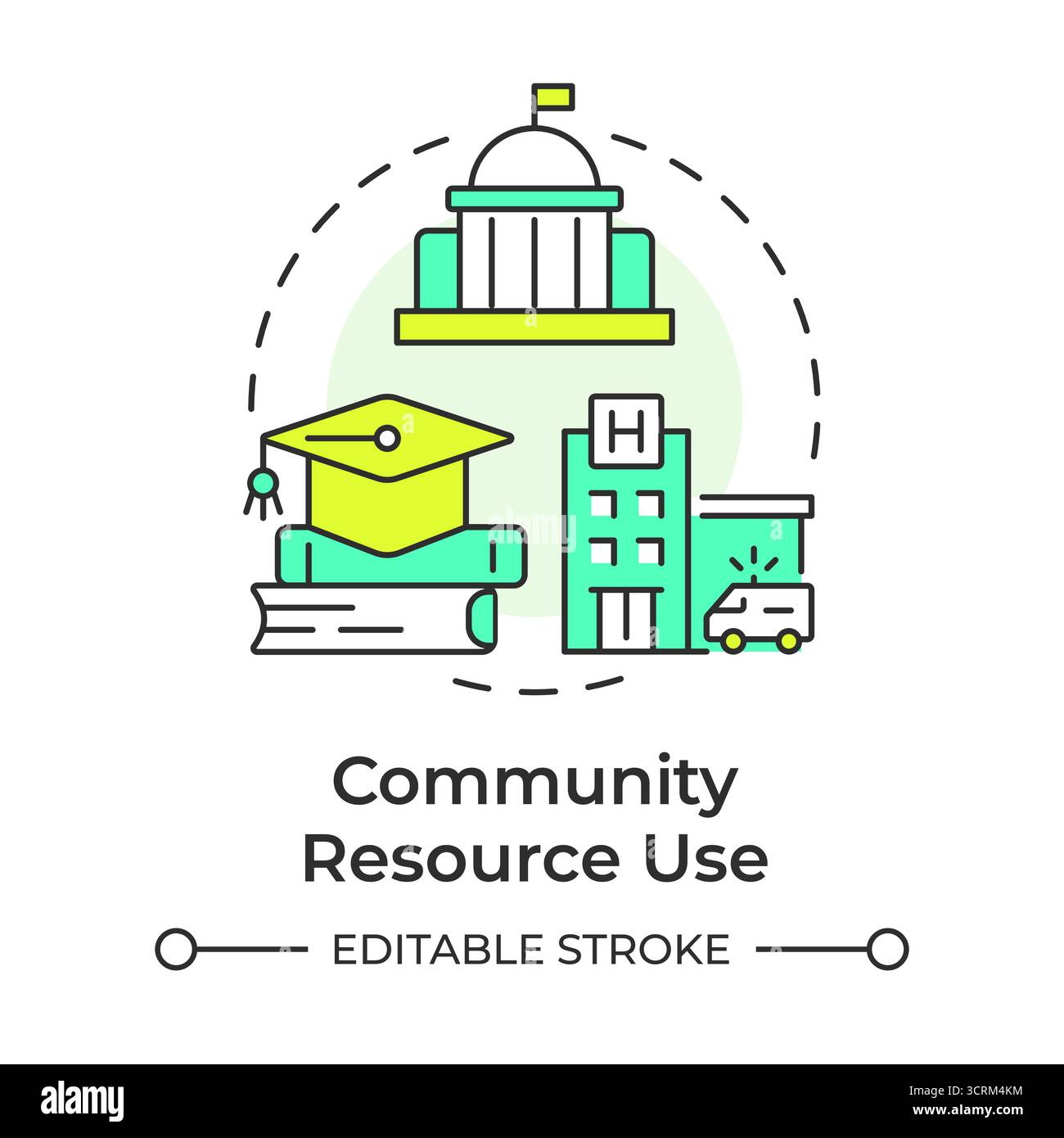 Icône de concept multicolore pour les ressources de la communauté Illustration de Vecteur