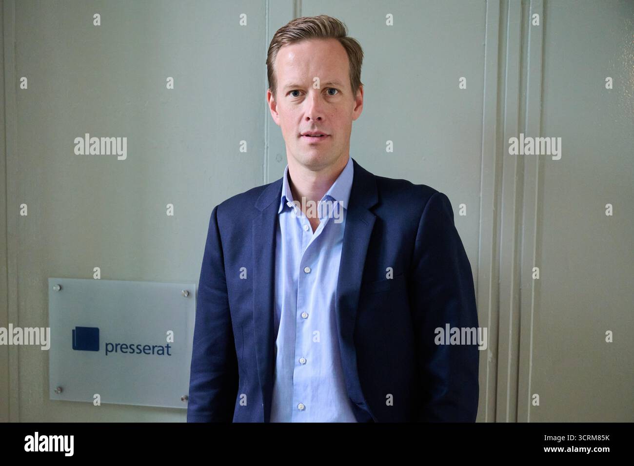 Berlin, Allemagne. 1er octobre 2025. Roman Portack, directeur général du Conseil de presse allemand, se tient devant l'interview accordée à l'agence de presse allemande dpa dans le bâtiment du Conseil de presse. Crédit : Annette Riedl/dpa/Alamy Live News Banque D'Images