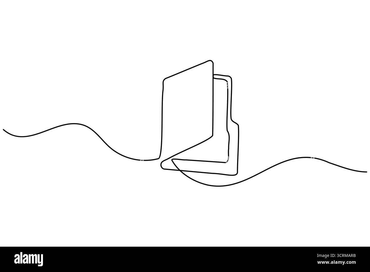 Icône de dossier de document Office dessin continu d'une ligne d'illustration vectorielle de fichier d'enregistrement d'entreprise Illustration de Vecteur