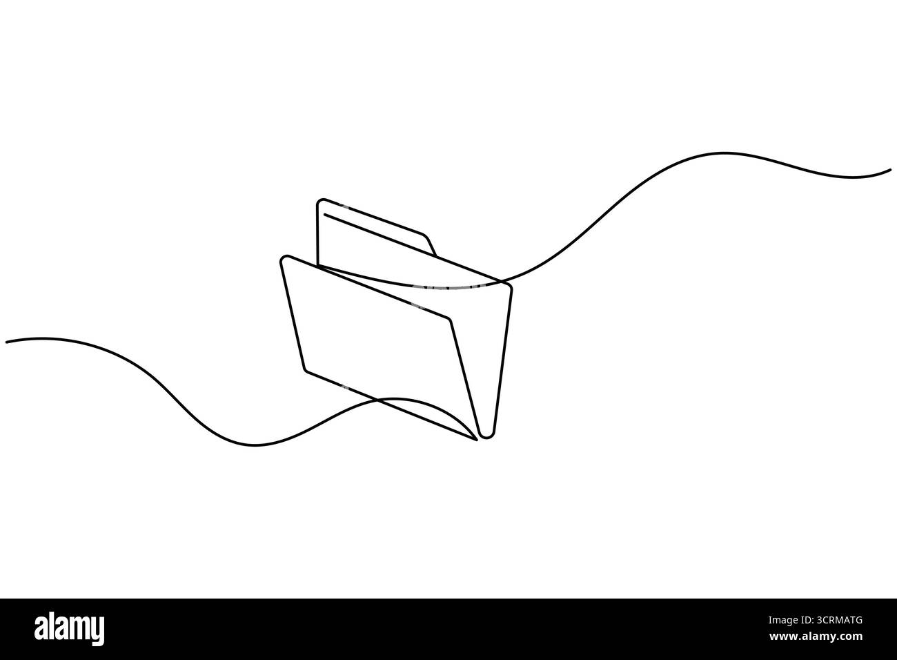 Icône de dossier de document Office dessin continu d'une ligne d'illustration vectorielle de fichier d'enregistrement d'entreprise Illustration de Vecteur