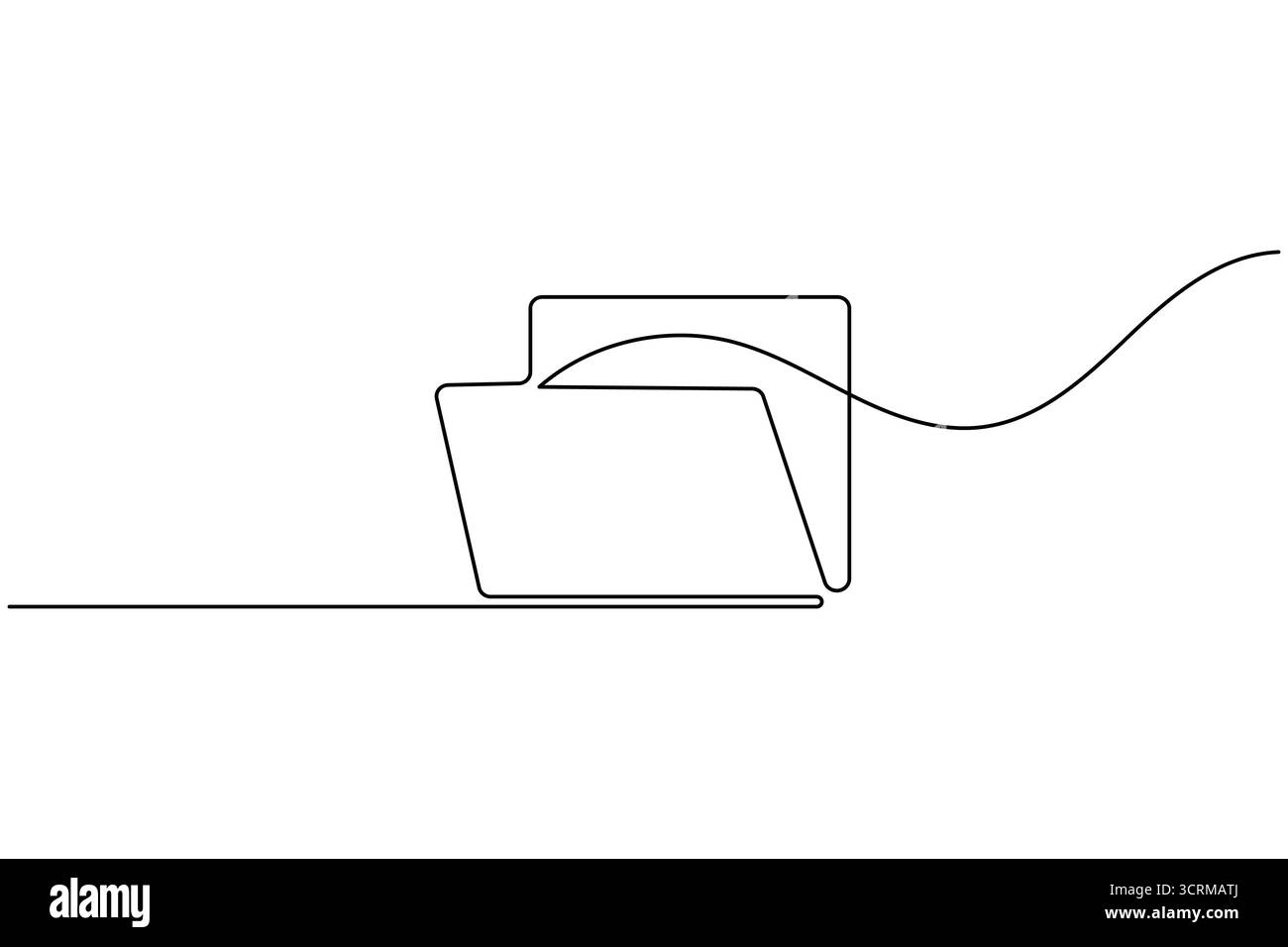 Icône de dossier de document Office dessin continu d'une ligne d'illustration vectorielle de fichier d'enregistrement d'entreprise Illustration de Vecteur