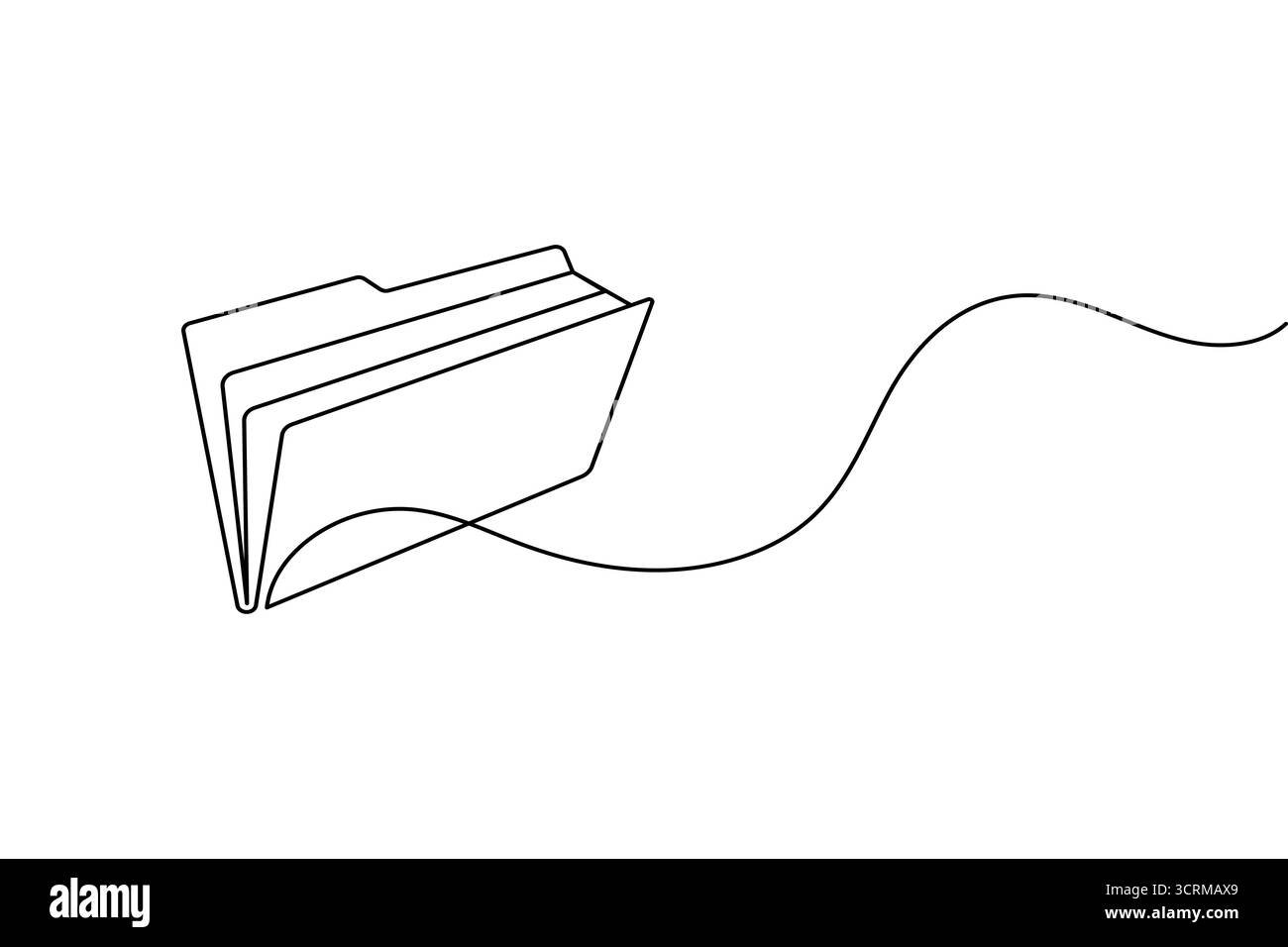 Icône de dossier de document Office dessin continu d'une ligne d'illustration vectorielle de fichier d'enregistrement d'entreprise Illustration de Vecteur