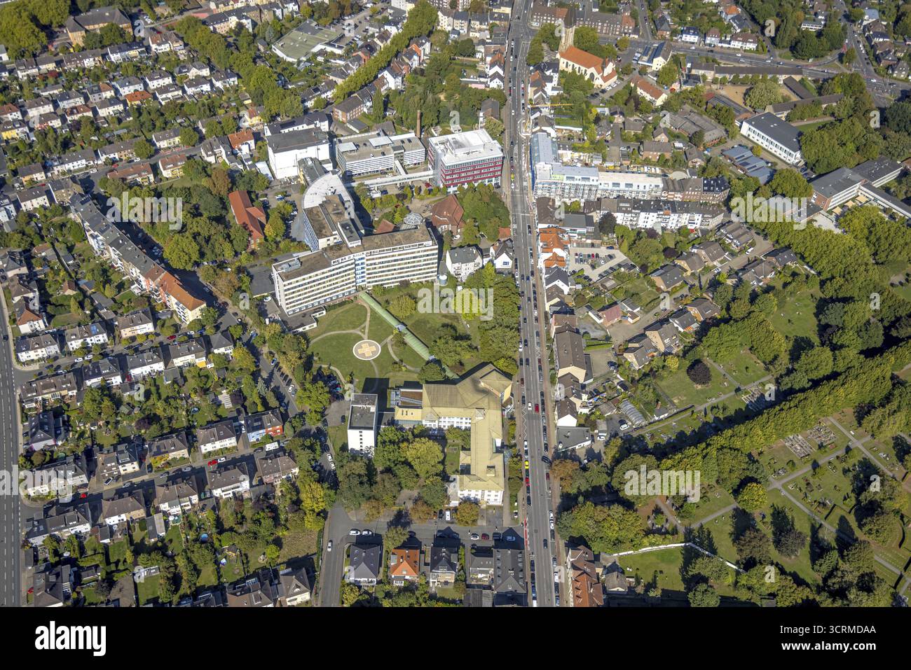Vue aérienne, Johanniter-Kliniken Hamm Evangelisches Krankenhaus Hamm, Seniorencampus Baustelle mit Neubau an der Werler Strasse Ecke Blumenstrasse, Mi Banque D'Images