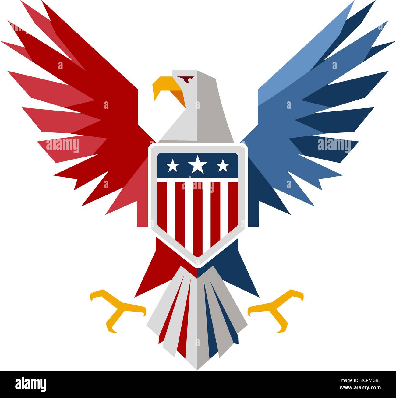 Aigle chauve américain style polygonal géométrique - illustration vectorielle Illustration de Vecteur