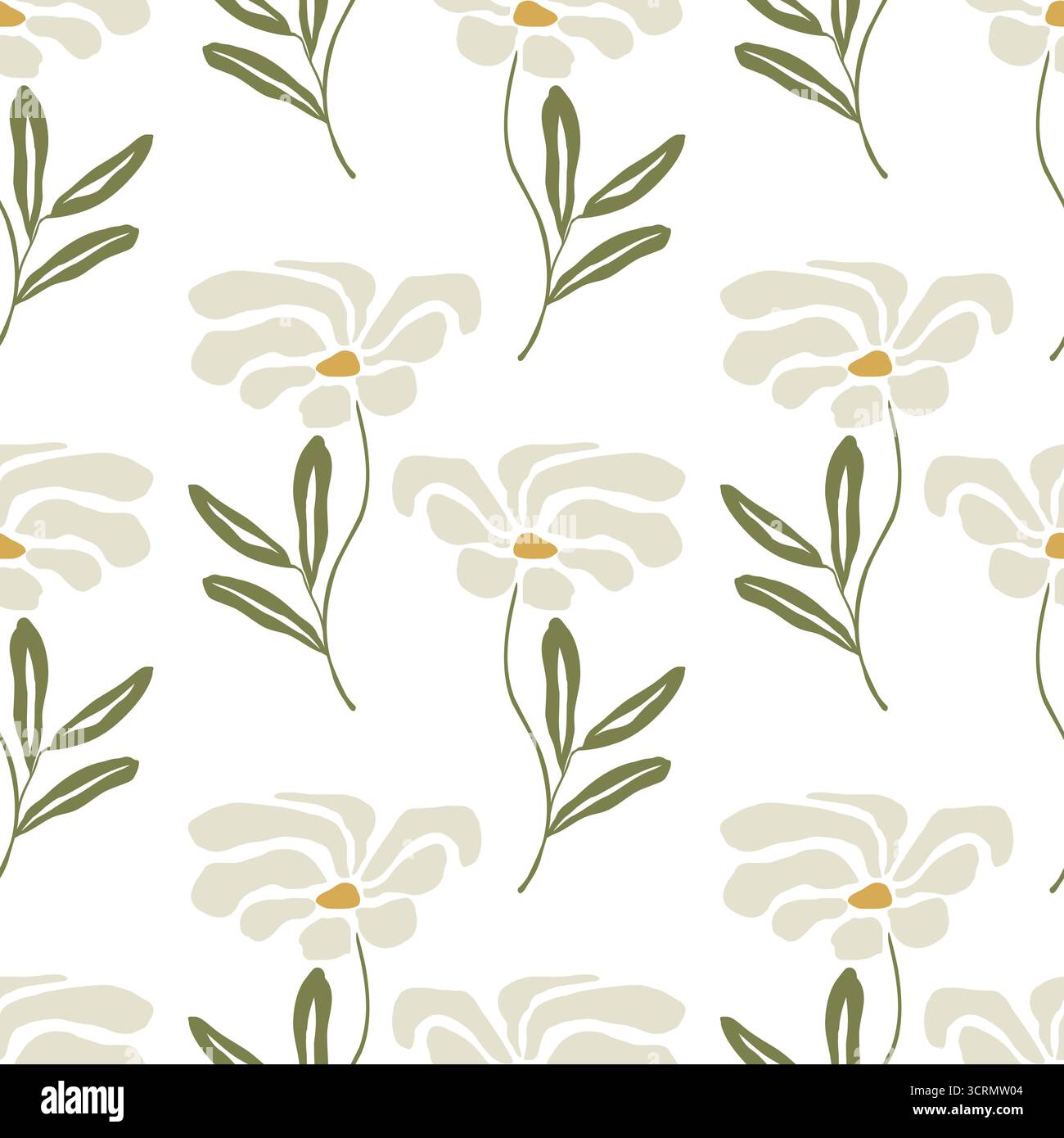 Motif botanique avec des fleurs boho stylisées. Sur fond clair. Textile. Illustration vectorielle Illustration de Vecteur