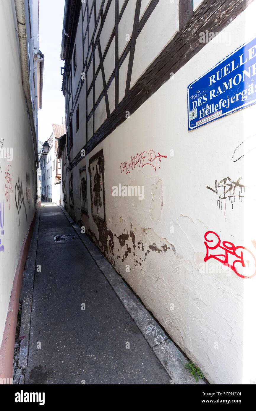 Allée des graffitis, Strasbourg, France Banque D'Images