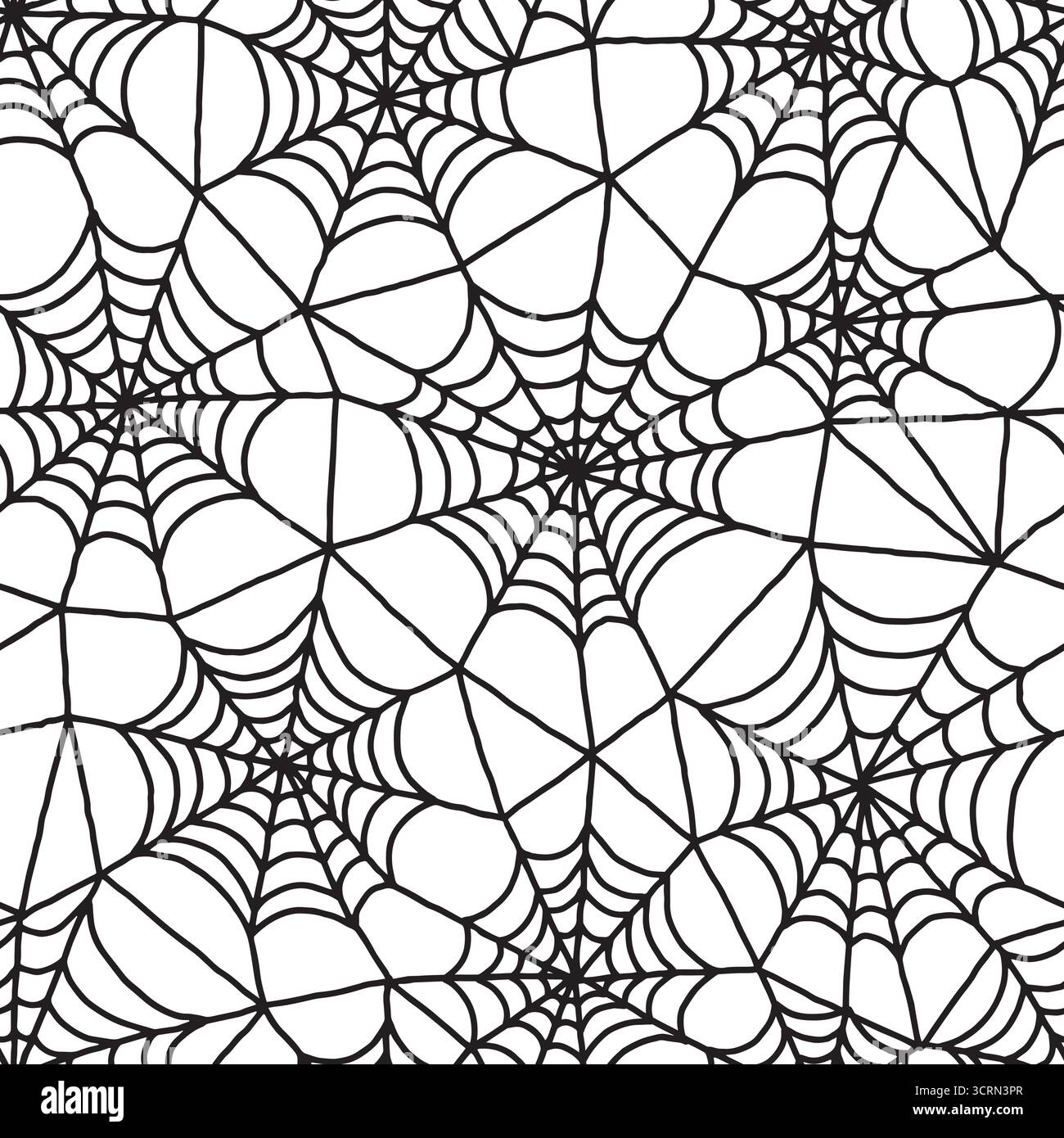 Toile d'araignée effrayante sans couture. Illustration vectorielle fond de conception plat. Illustration de Vecteur