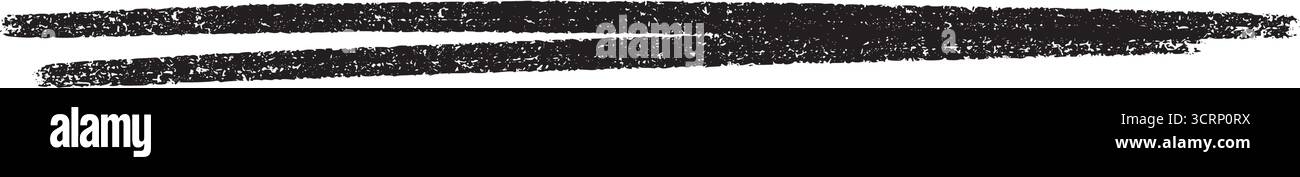 Soulignement crayon avec texture noire rugueuse pour l'accentuation du texte et la décoration dessinée à la main. Illustration de Vecteur