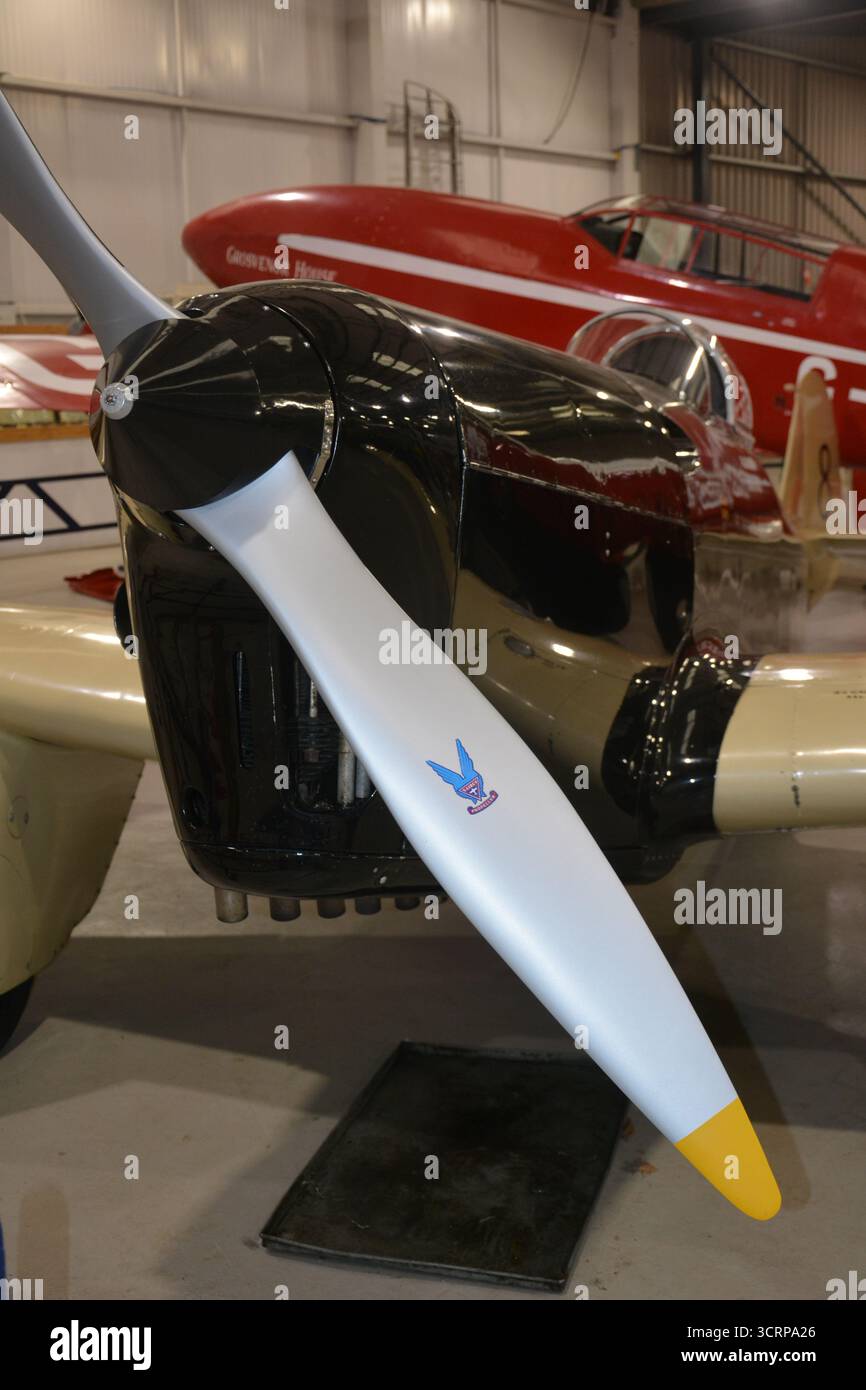 L'avion de course Miles Hawk Speed six des années 1930, présenté dans la collection Shuttleworth, Old Warden, Bedfordshire, Royaume-Uni Banque D'Images