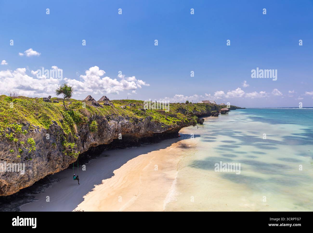 Plage exotique de Mtende sur la côte sud de l'île de Zanzibar, Tanzanie Banque D'Images