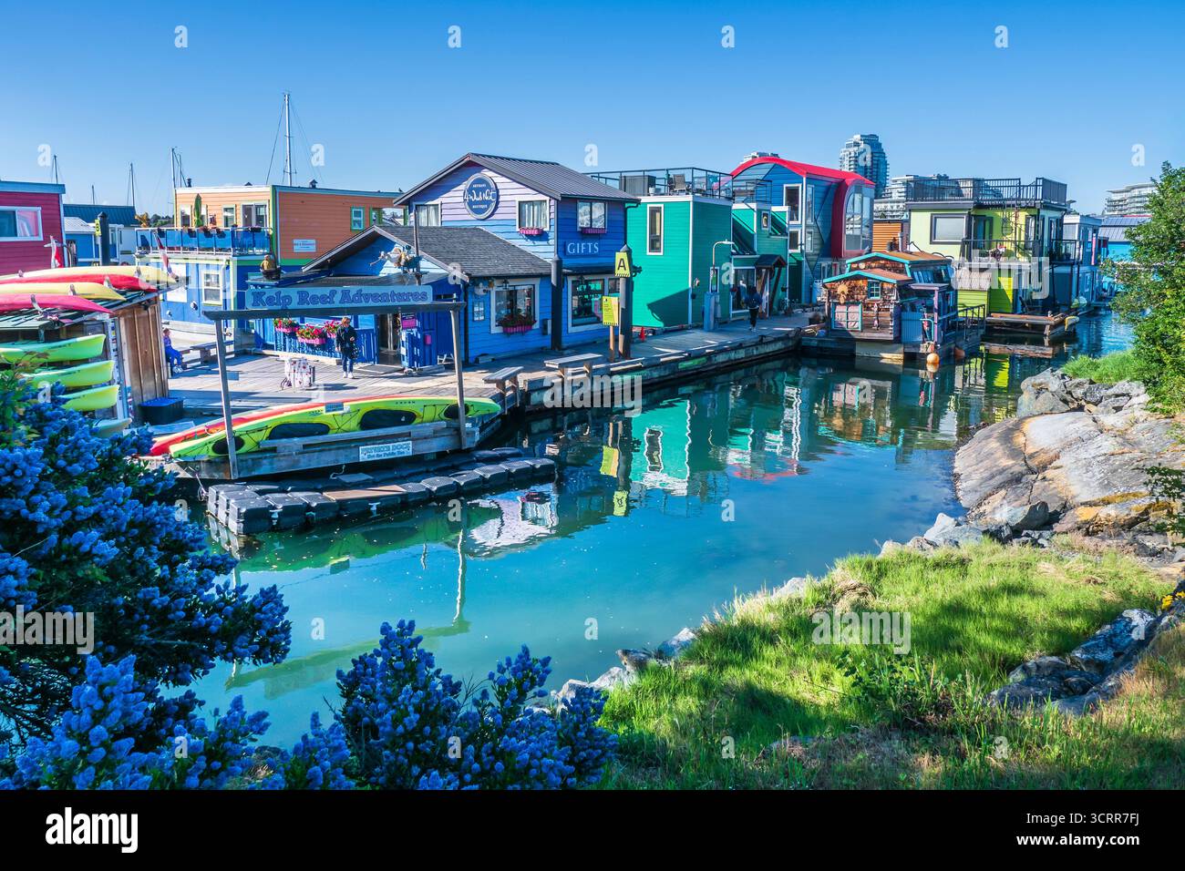 Fisherman's Wharf, Victoria, Colombie-Britannique, Canada. Banque D'Images