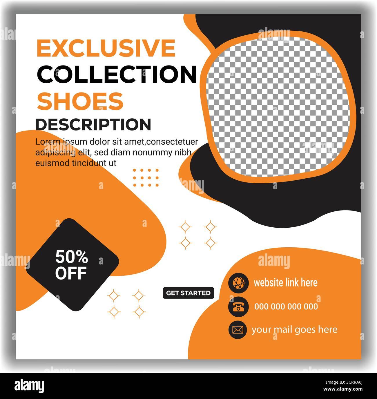 Trendy Shoe Collection promotion Flyer Chaussures élégantes Marketing Web bannière modèle Vector Design Illustration de Vecteur