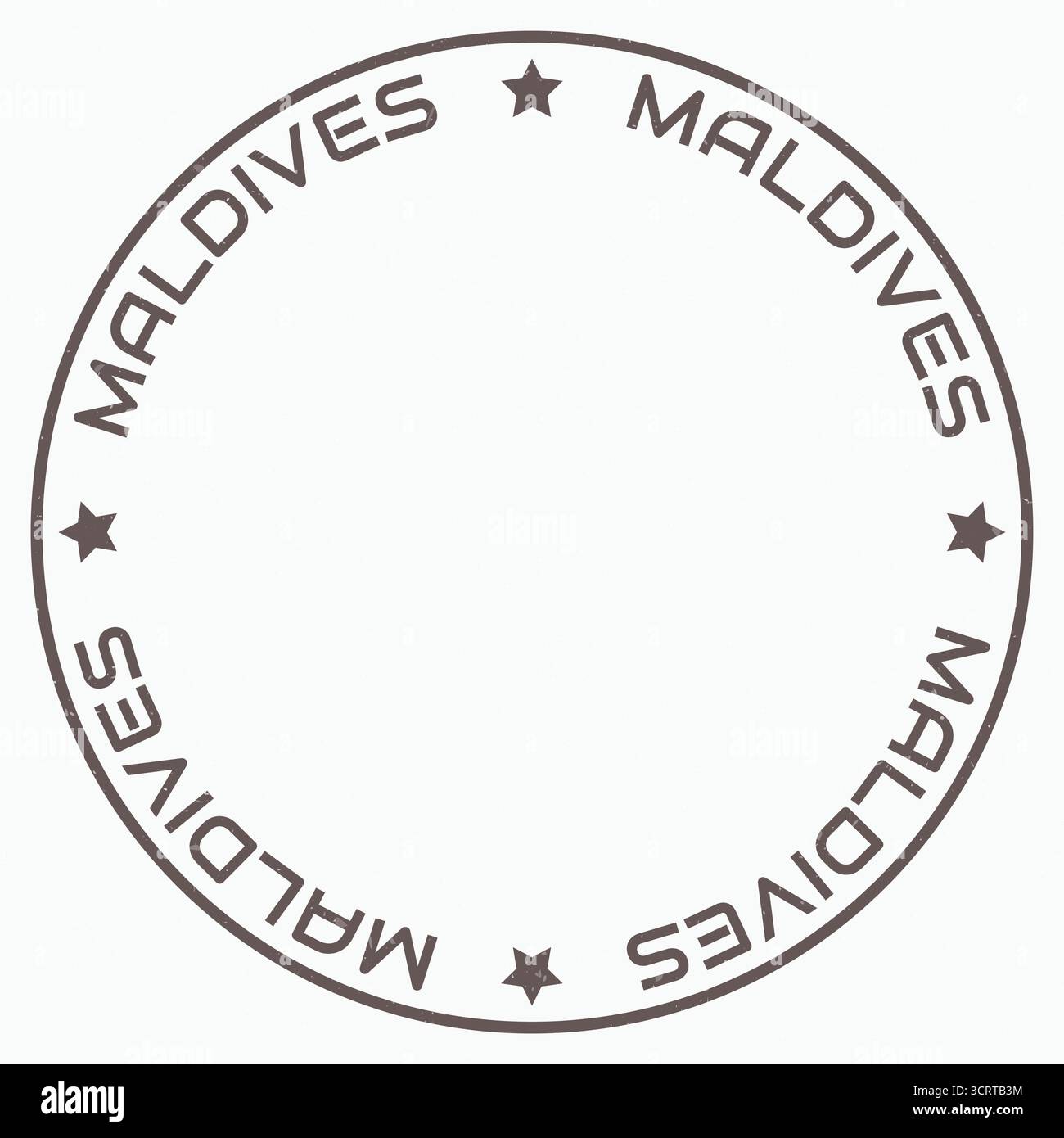 Carte des Maldives avec titre rond. Bagues en forme de pays. Maldives texte autour de la forme de la frontière du pays. Illustration vectorielle moderne. Illustration de Vecteur