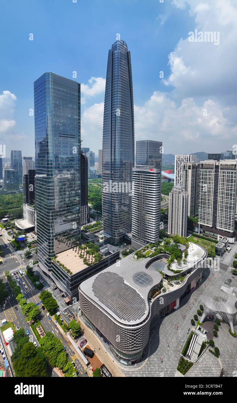 Photographie aérienne du Shenzhen Futian CBD Ping an Building Excellence Center Banque D'Images