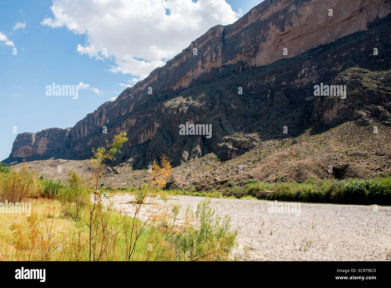 Vue sur la rivière Rio Grande dans le parc national de Big Bend, Texas Banque D'Images