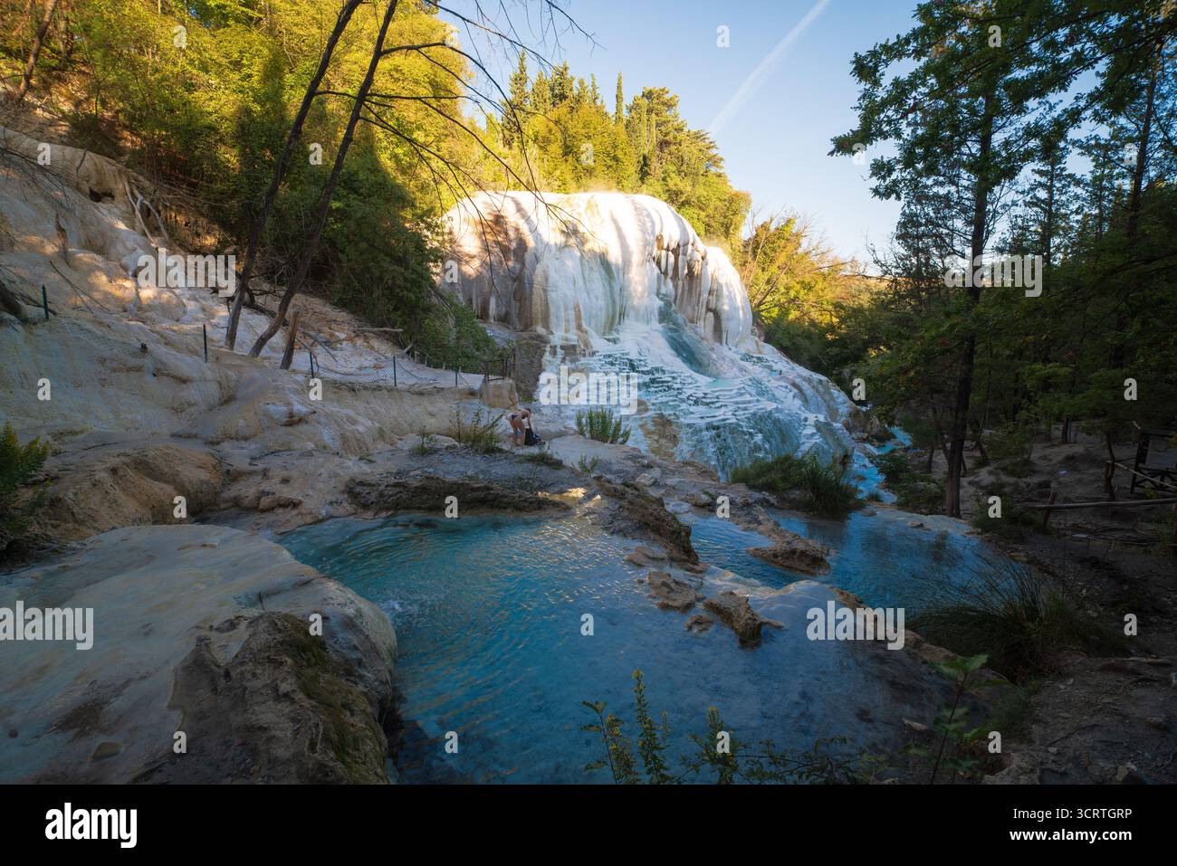 Sources chaudes à Bagni San Filippo, ville de la province de Sienne, Italie Banque D'Images