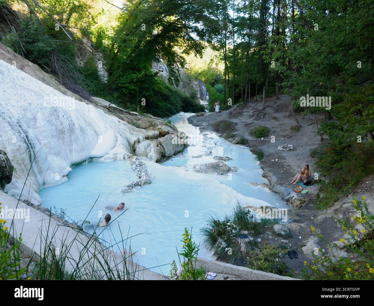 Sources chaudes à Bagni San Filippo, ville de la province de Sienne, Italie Banque D'Images