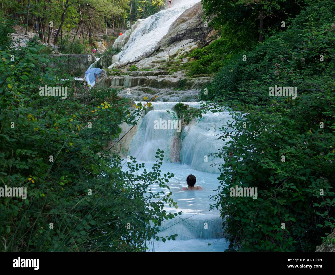 Sources chaudes à Bagni San Filippo, ville de la province de Sienne, Italie Banque D'Images