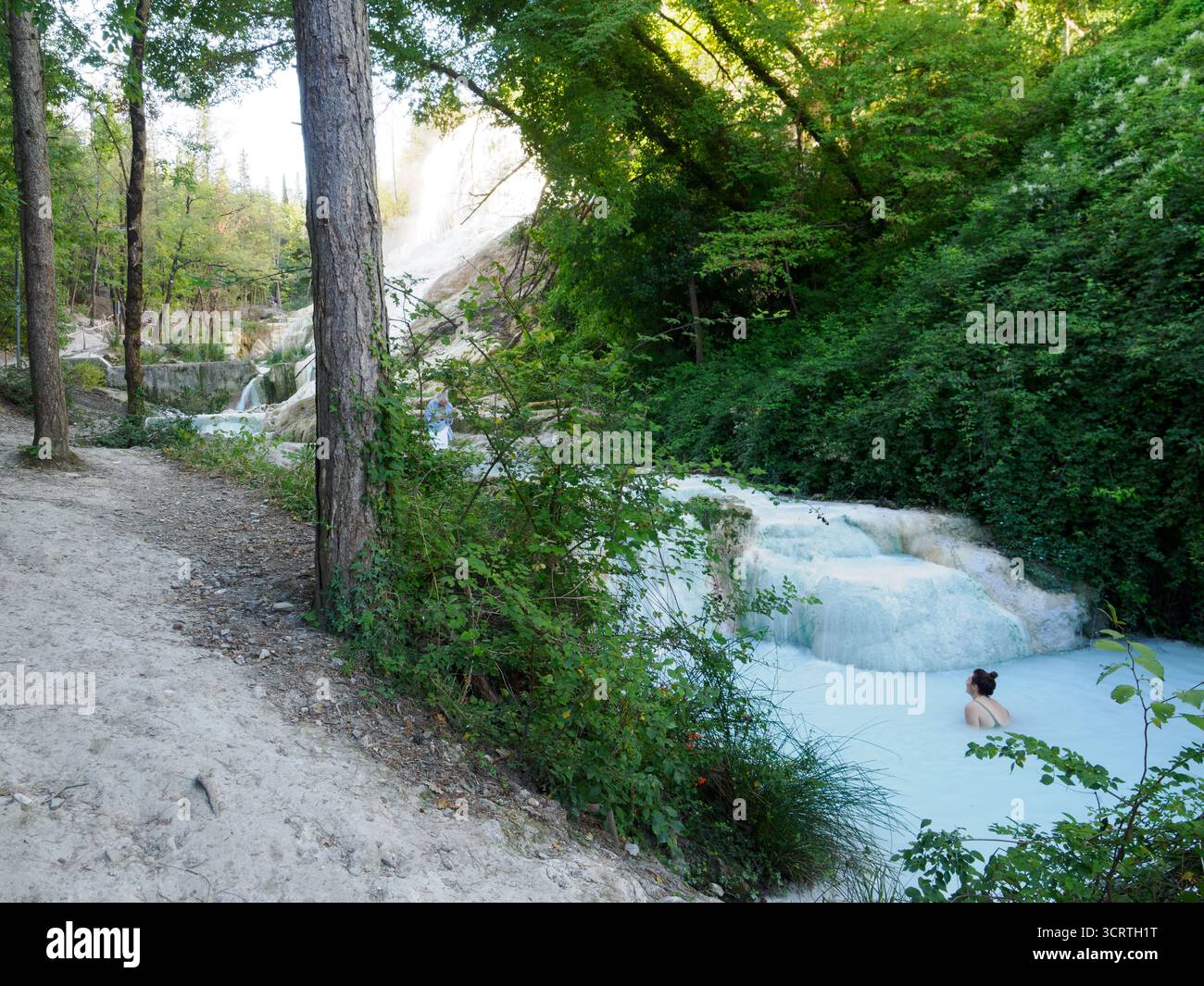 Sources chaudes à Bagni San Filippo, ville de la province de Sienne, Italie Banque D'Images