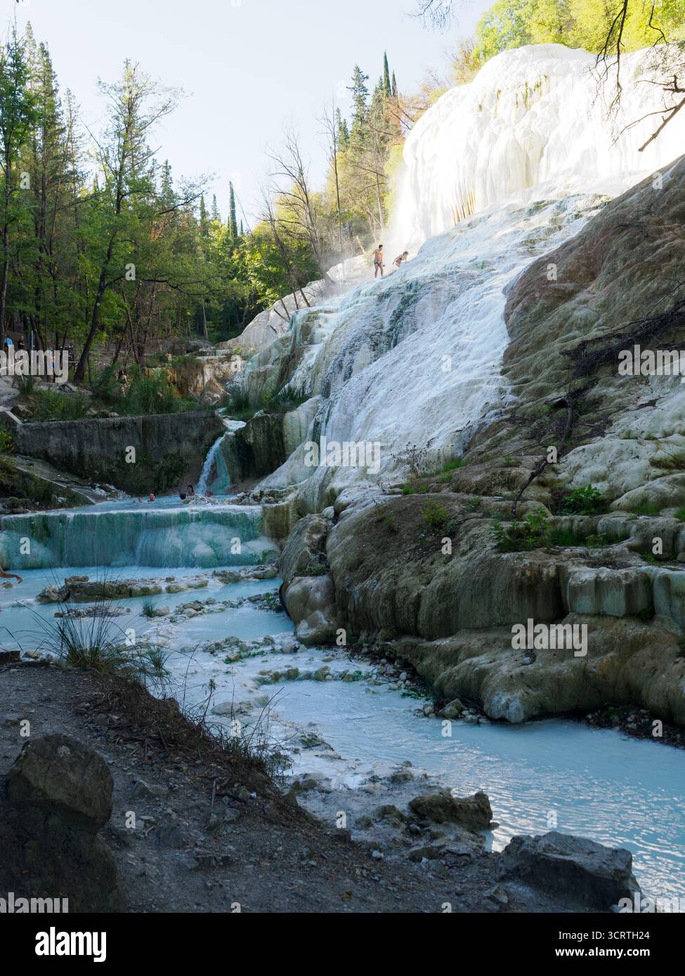 Sources chaudes à Bagni San Filippo, ville de la province de Sienne, Italie Banque D'Images
