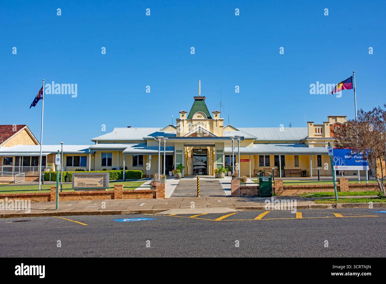 Façade avant de l'hôpital Barraba construit en 1910 NSW Australie. Banque D'Images