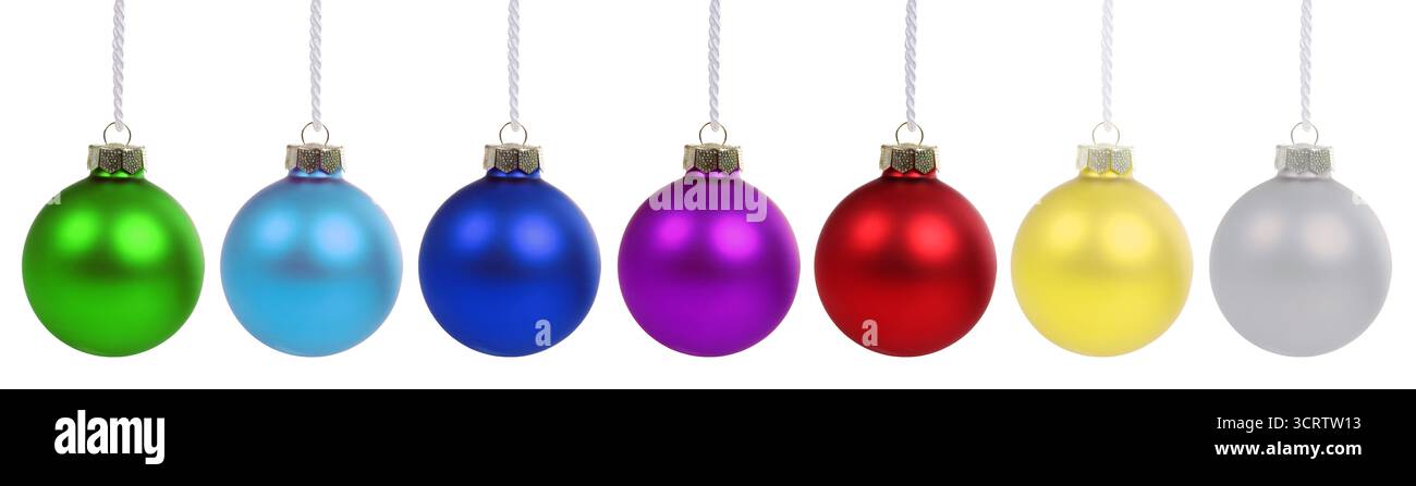 Boules de Noël décoration déco isolé sur un fond blanc Banque D'Images