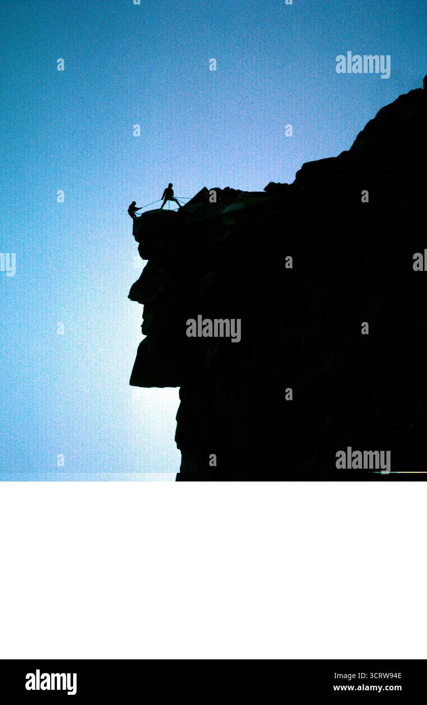 La formation rocheuse Old Man of the Mountains dans les White Mountains du New Hampshire. Banque D'Images