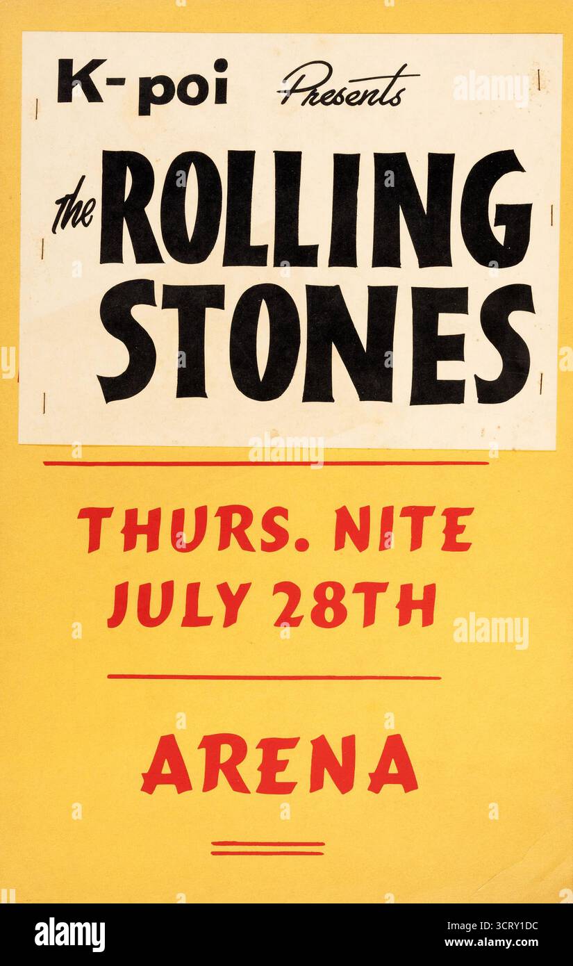 K-POI présente les Rolling Stones, 28 juillet 1966, Honolulu, Hawaii - affiche de concert vintage Banque D'Images