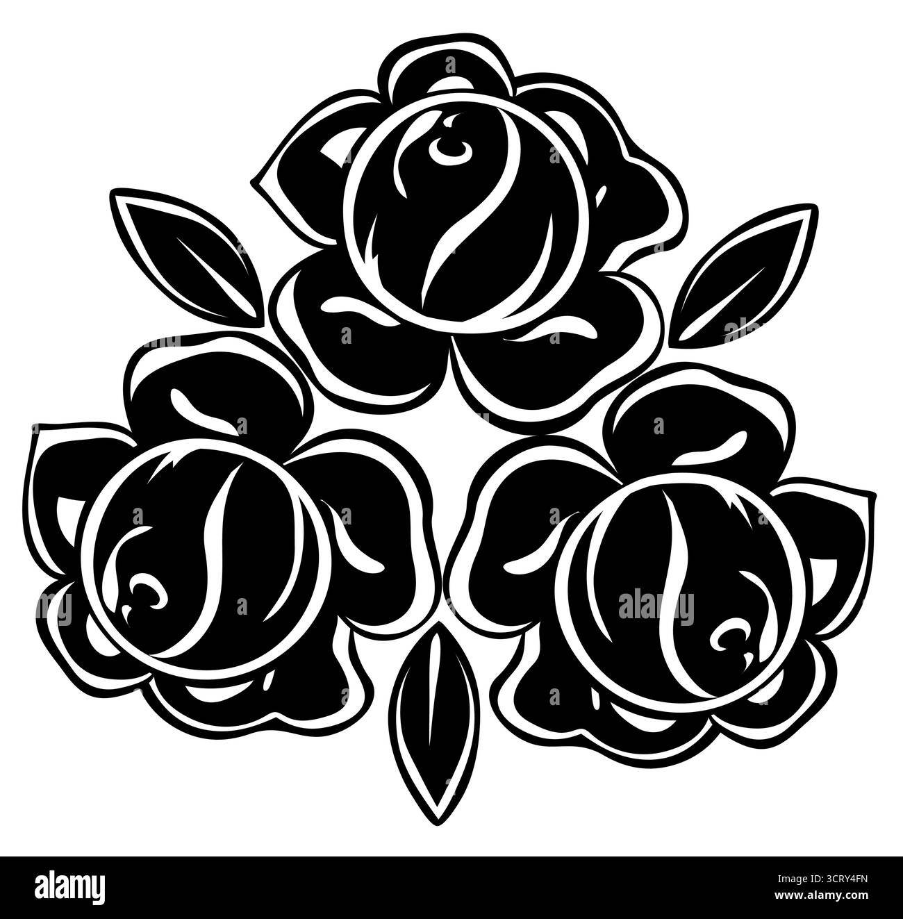belle rose rouge isolée dans un style graphique Illustration de Vecteur