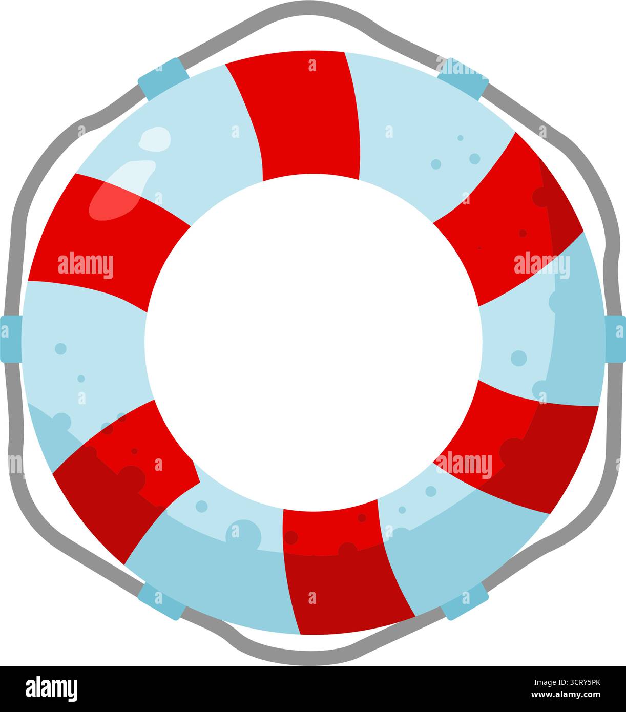 Bouée de sauvetage ou sauveteur avec rayures rouges et bleues Illustration de Vecteur