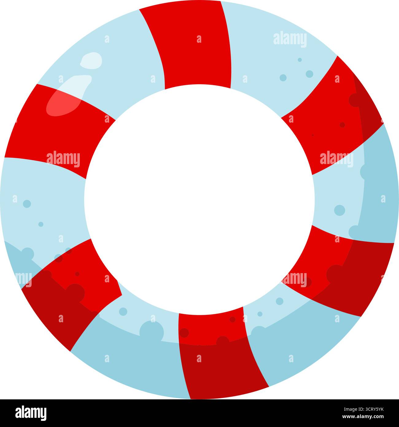 Bouée de sauvetage ou sauveteur avec rayures rouges et bleues Illustration de Vecteur