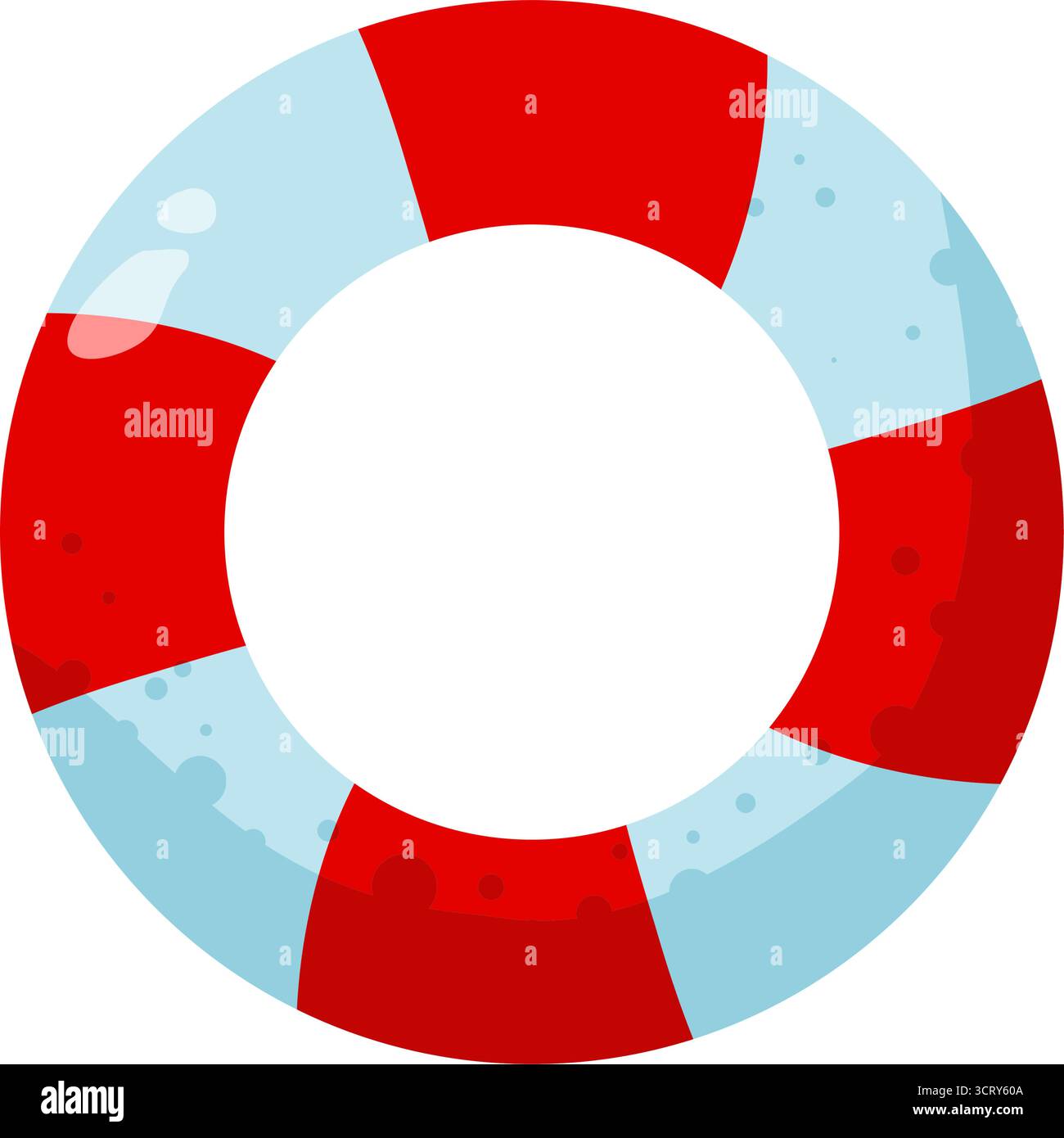 Bouée de sauvetage ou sauveteur avec rayures rouges et bleues Illustration de Vecteur
