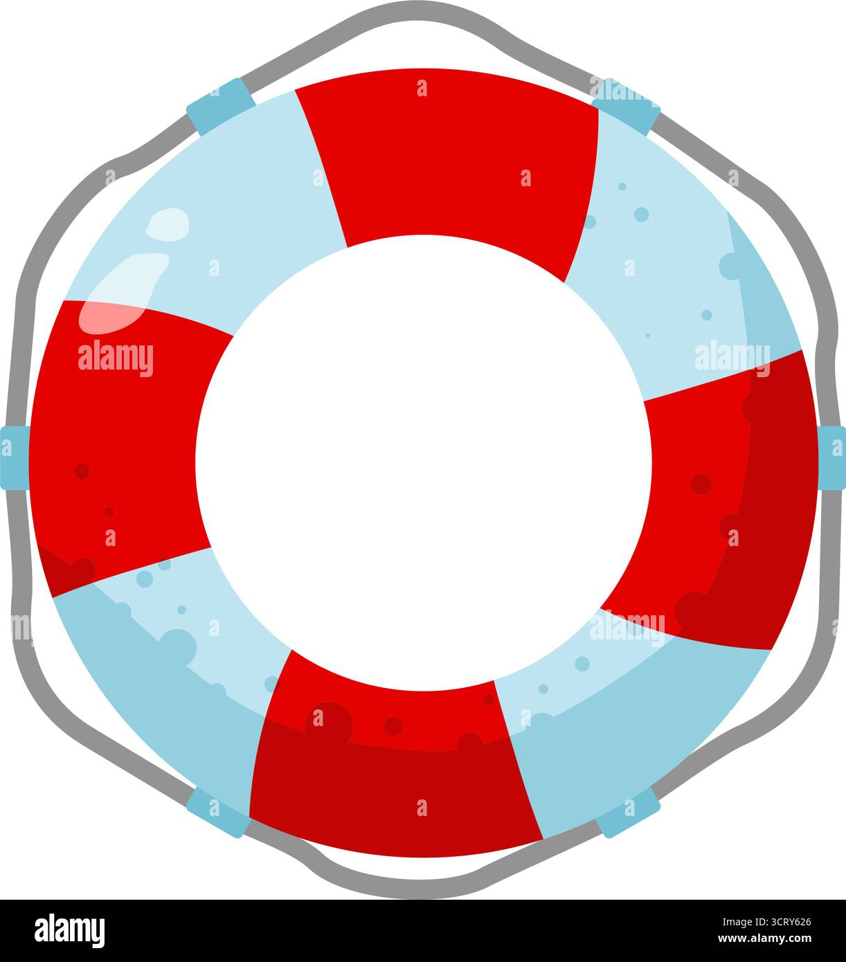Bouée de sauvetage ou sauveteur avec rayures rouges et bleues Illustration de Vecteur