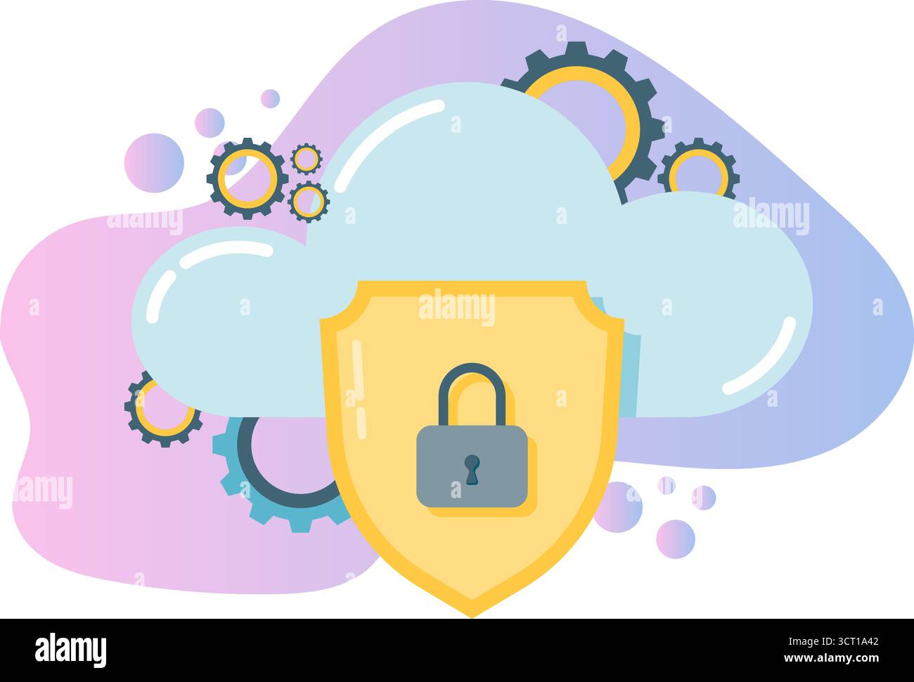 La sécurité du cloud computing Illustration de Vecteur