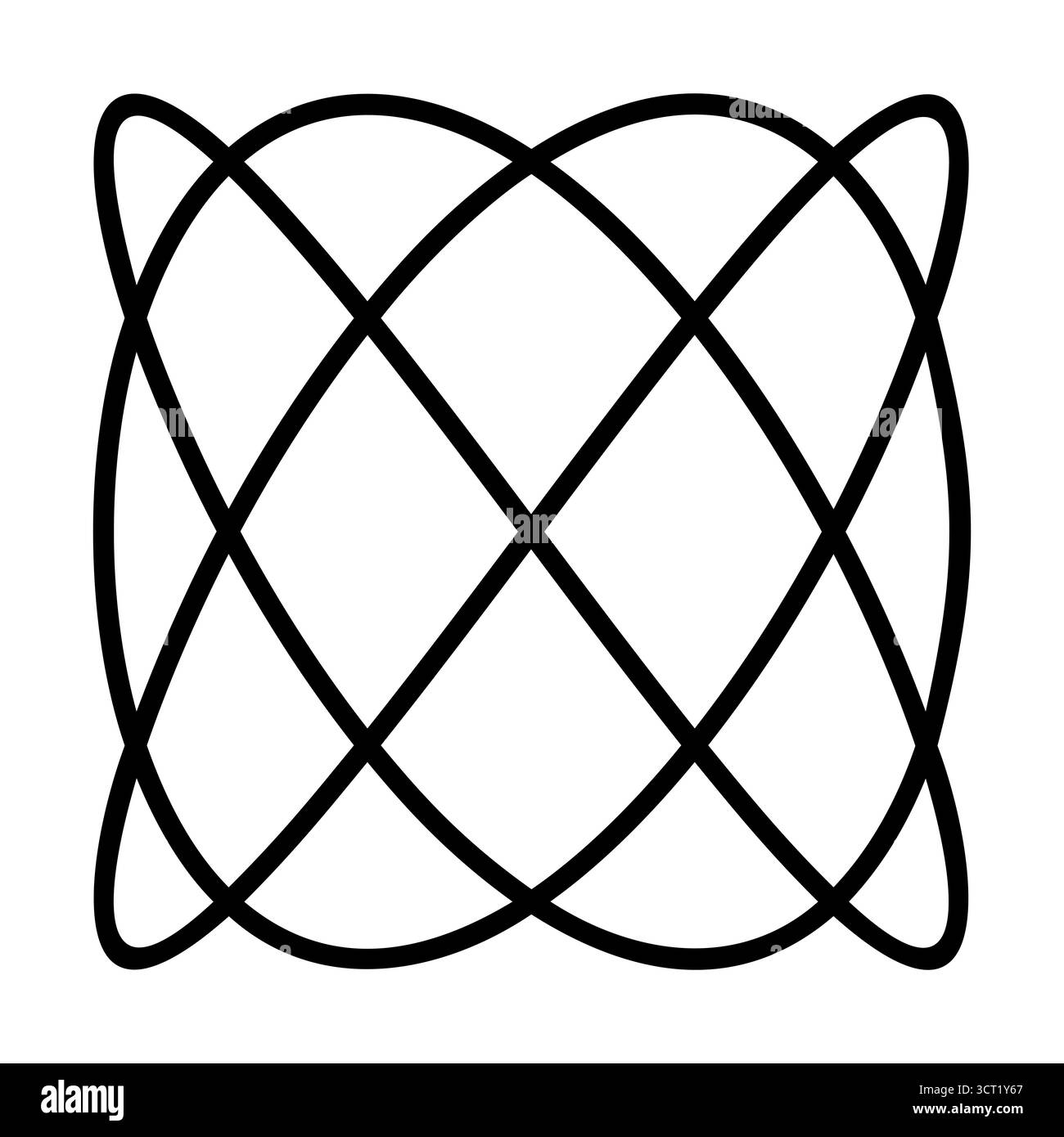 Figurine de Lissajous trois par quatre. Aussi connus sous le nom de courbes de Lissajous ou Bowditch, sont des graphiques de courbes mathématiques. Banque D'Images