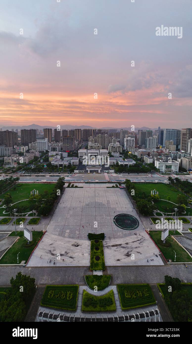 Photographie aérienne de la place municipale dans le district de Huiyang, ville de Huizhou, province du Guangdong Banque D'Images