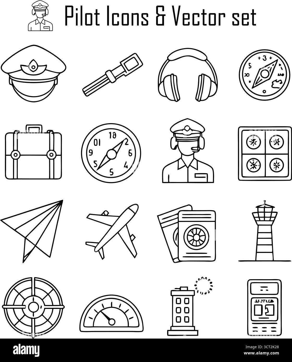 Pilote de ligne aérienne commerciale en uniforme debout en toute confiance dans un terminal d'aéroport avant un vol, concept de style de vie professionnel de l'aviation Illustration de Vecteur