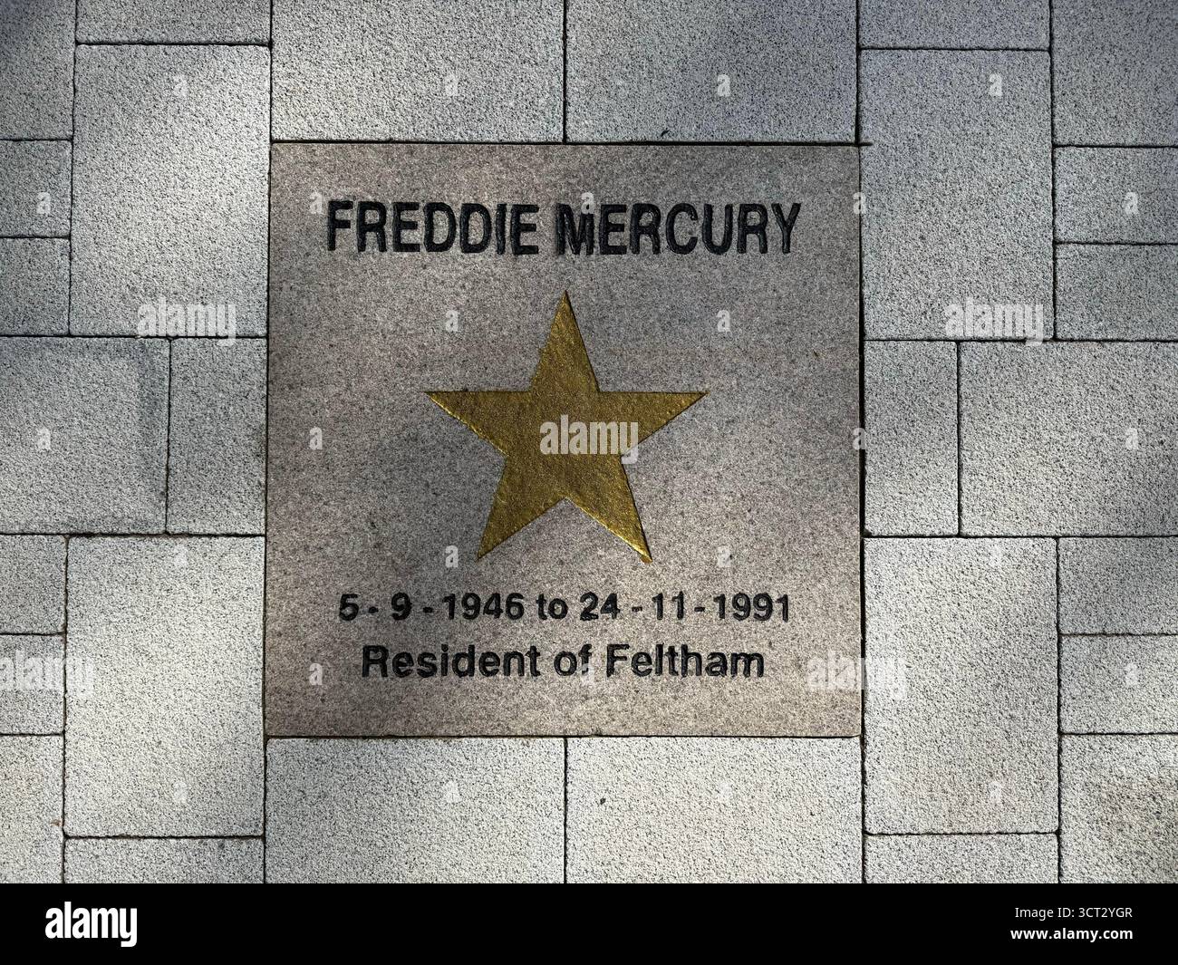 Freddie Mercury Memorial star à Feltham, West London Banque D'Images